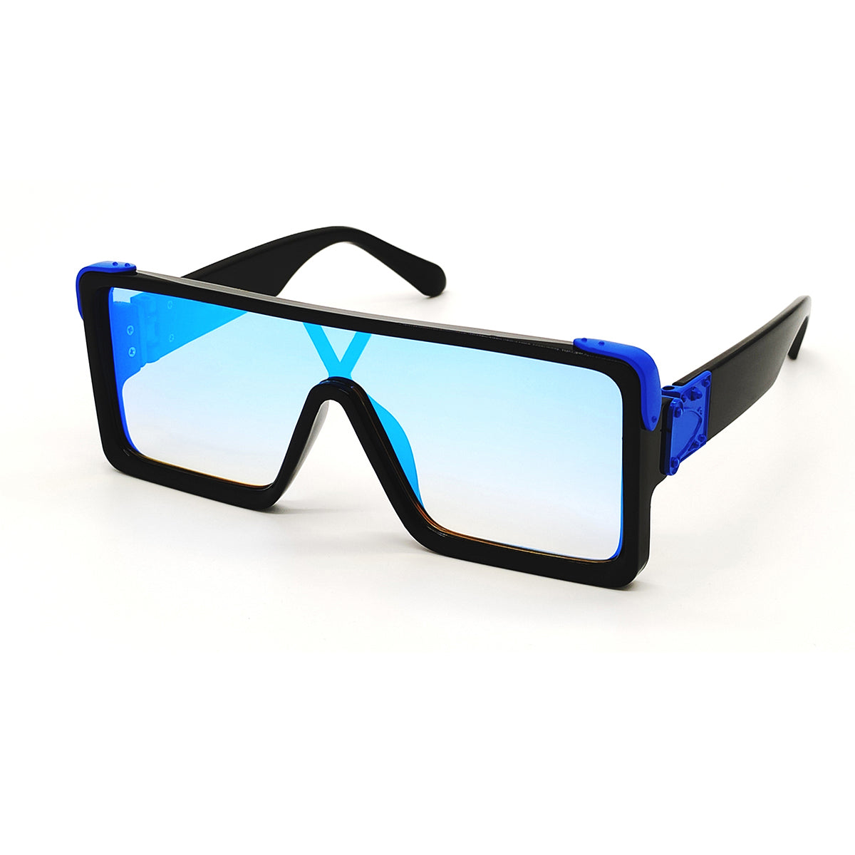 Aqua Blue Manchester Square Sunglasses (SUN-LV-1258-AQB3AQB-BLK) SWASTIK CREATIONS The Trend Point