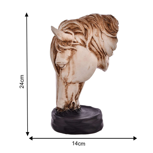 Swastik Trend Point Horse Face Antique Sculpture Art Decor for Home Decor Showpiece Figurine -22