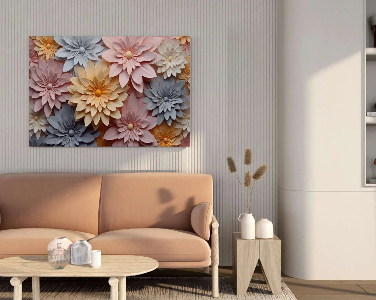 CH-FLW-LDP45 Flower Canvas Paintings For Wall Decoration For Living Room Bedroom Home Office & Hotels SWASTIK CREATIONS The Trend Point