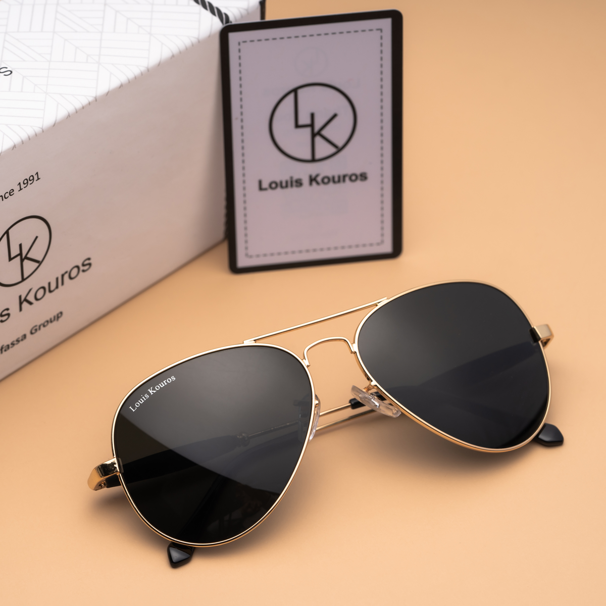 Black Airomade Aviator Sunglasses (SUN-LK-3517-BLK1GLD-M) SWASTIK CREATIONS The Trend Point