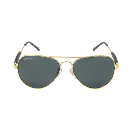 Black Airomade Aviator Sunglasses (SUN-LK-3517-BLK1GLD-M)