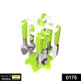 0175 24 Piece Stainless Steel Premium Cutlery Set With Stand - SWASTIK CREATIONS The Trend Point