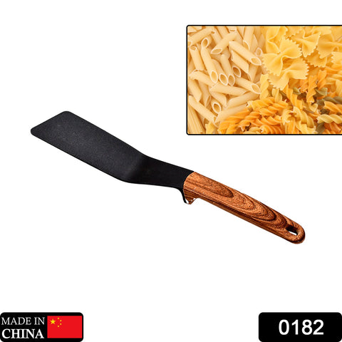 0182 tylish Kitchen Tool, Flexible Non Stick Heat Resistant Nylon Spatula, Wooden Handle Cooking Curved Turner for Salada, Fish, Eggs, Panakes - SWASTIK CREATIONS The Trend Point