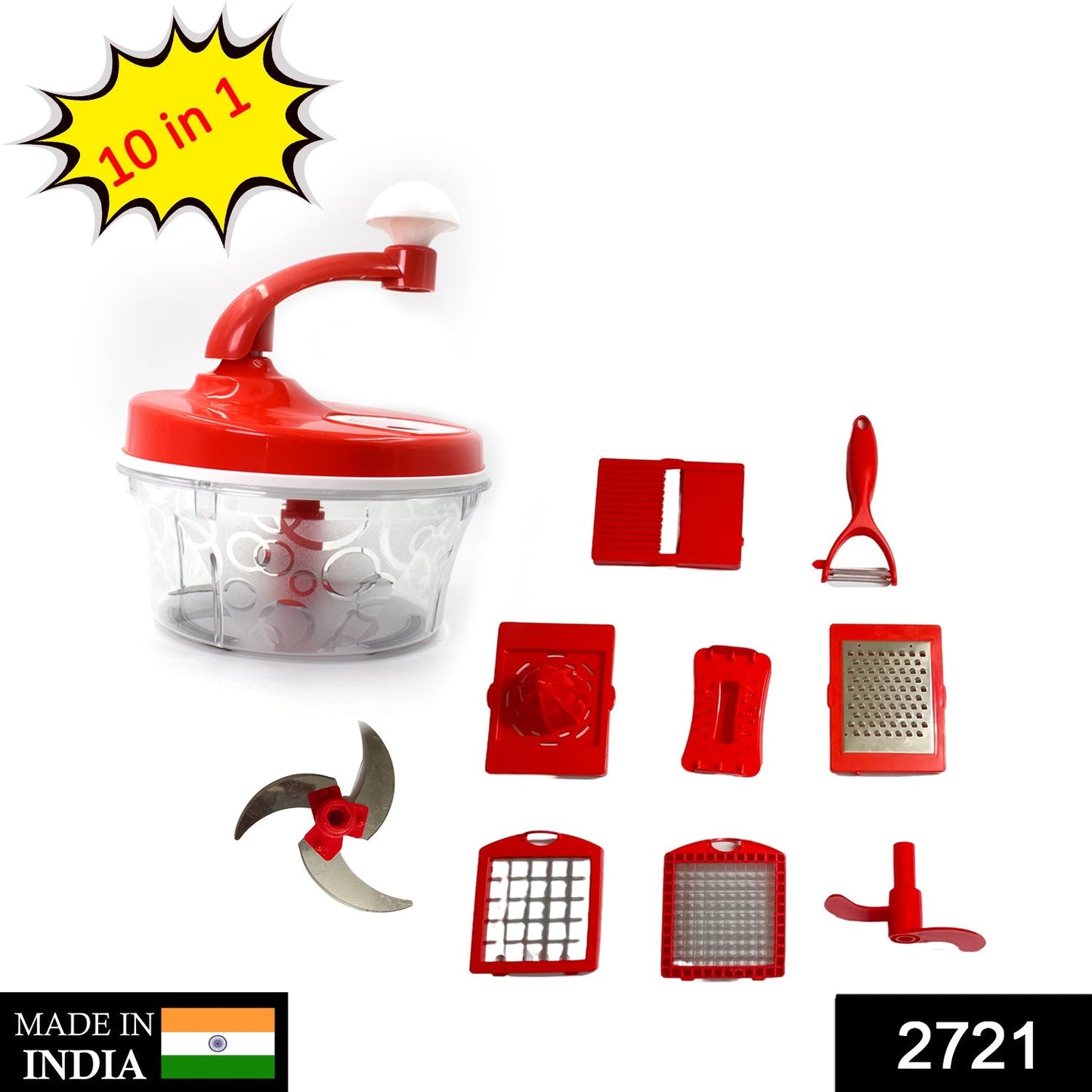 2721 10 in 1 Food Processor widely used in all kinds of household purposes for making the process of food easy and feasible with the help of these supplements and equipments etc. - SWASTIK CREATIONS The Trend Point SWASTIK CREATIONS The Trend Point