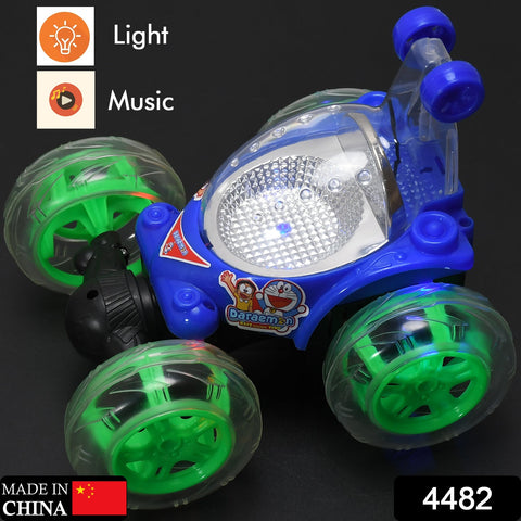 4482 Rechargeable 360 degree stunt rolling remote control car with colourful 3d lights and music for kids - SWASTIK CREATIONS The Trend Point
