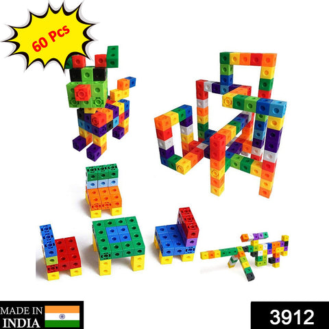 3912 60 Pc Cube Blocks Toy used in all kinds of household and official places specially for kids and children for their playing and enjoying purposes. - SWASTIK CREATIONS The Trend Point