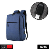 6215 Blue Travel Laptop Backpack With USB Charging Port - SWASTIK CREATIONS The Trend Point