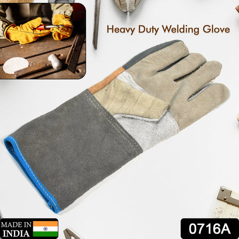 0716A Industrial Heavy Duty Welding Leather Glove With Inner Lining, Heat And Abrasion Resistance Glove ( 1pc ) - SWASTIK CREATIONS The Trend Point