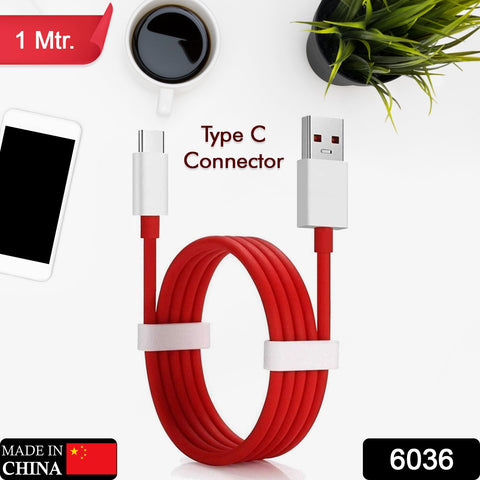 6036 Unique Type C Dash Charging USB Data Cable | Fast Charging Cable | Data Transfer Cable For All C Type Mobile Use 1 Meter ( RED ) - SWASTIK CREATIONS The Trend Point