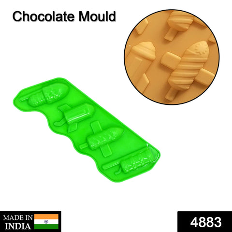 4883 4cav Rocket Choc Bar Flexible Silicone Mold Candy Chocolate Cake Jelly Mould - SWASTIK CREATIONS The Trend Point