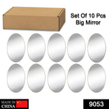 9053 10PC BIG OVAL ADHESIVE-BATHROOM-MIRROR-WALL - SWASTIK CREATIONS The Trend Point