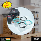 2763 4 Pc Square Container 700 Ml Used For Storing Types Of Food Stuffs And Items. - SWASTIK CREATIONS The Trend Point