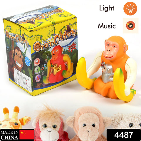 4487 Funny Banana Monkey Musical Light Jumping Skipping Funny Gift Toy for Kids - SWASTIK CREATIONS The Trend Point
