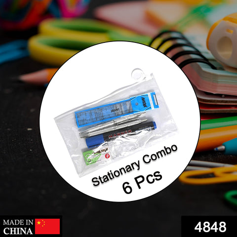 4848  6-Pcs Combo Zipper Pouch scissor Ruler Pen And Marker Used While Studying By Teachers And Students In Schools And Colleges Etc. - SWASTIK CREATIONS The Trend Point