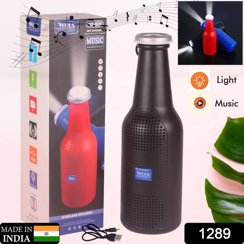 1289 Bottle Shape Bluetooth Speaker And Weatherproof Enhanced Wireless USB Rechargeable Calling / FM / AUX / USB / SD Card Support Portable Bluetooth Speaker with Rich Deep Bass - SWASTIK CRE