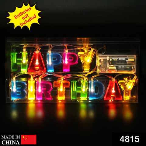 4815 Decoratives Plastic Happy Birthday 13 LED Letter Battery Operated String Lights, Outdoor String Lights (Multicolour) - SWASTIK CREATIONS The Trend Point