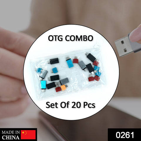 0261 OTG Type C & USB to Micro USB Adapter for Android Mobile Smart Phones & Tablets With Zip Pouch (Pack of 20) - SWASTIK CREATIONS The Trend Point
