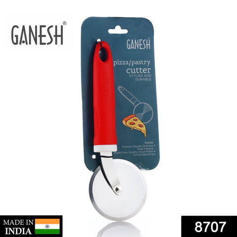 8707 Ganesh PIZZA / PASTRY CUTTER Wheel Pizza Cutter  (Stainless Steel) - SWASTIK CREATIONS The Trend Point