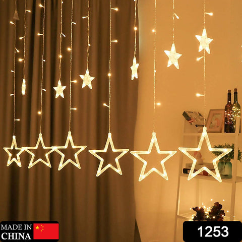 1253 12 Stars Curtain String Lights, Window Curtain Lights with 8 Flashing Modes Decoration for Festivals - SWASTIK CREATIONS The Trend Point