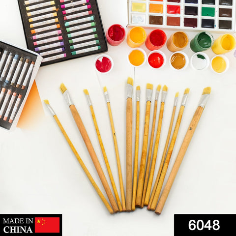 6048 Brown Art Brush Set for Artists (Pack of 12) - SWASTIK CREATIONS The Trend Point