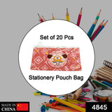 4845 20 Pc Red Printed Pouch For Carrying Stationary Stuffs And All By The Students. - SWASTIK CREATIONS The Trend Point