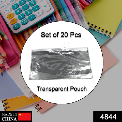 4844 20 Pc Transparent Pouch For Carrying Stationary Stuffs And All By The Students. - SWASTIK CREATIONS The Trend Point