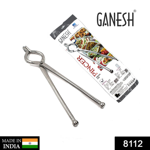 8112 Ganesh Premium Quality Unbreakable Stainless Steel Goti Sandsi/Sansi/Pakkad/Pincer/Chimta/Tongs/Utensil Holder Smart Kitchen Tool - 8mm - SWASTIK CREATIONS The Trend Point