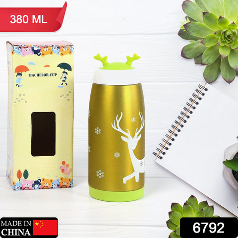6792 Stainless Steel Unique Design Water Bottle Double Wall Drinking Bottle Hot and Cold Vaccum Insulated Leak-Proof Bottle For Traveling, Office, Gym & Home Use ( 380 ml) - SWASTIK CREATIONS