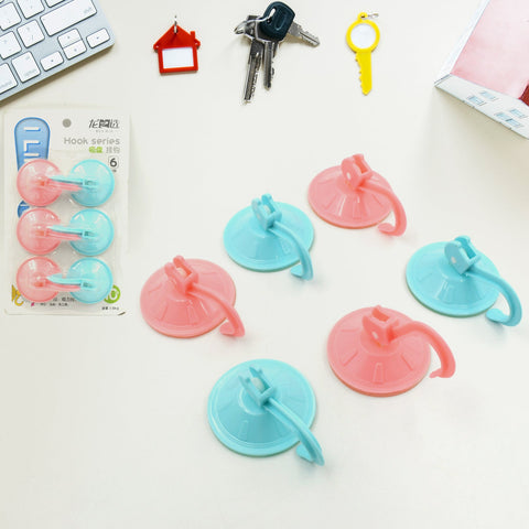 4522 Wall Hook Heavy duty Hook 6 pcs for wall Heavy Plastic Hook, Sticky Hook Household For Home , Decorative Hooks, Bathroom & All Type Wall Use Hook , Suitable for Bathroom, Kitchen, Office (6 Pc Set)
