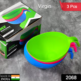 2068 Plastic Rice Bowl/Food Strainer Thick Drain Basket with Handle for Rice, Vegetable & Fruit (set of 3pcs) - SWASTIK CREATIONS The Trend Point