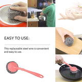 2804 Scrubber with Handle for Kitchen and Utensil Cleaning and Hard Stains, - SWASTIK CREATIONS The Trend Point