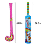 8023 Combo of Light Weight Plastic Bat, Ball & Hockey for Kids - SWASTIK CREATIONS The Trend Point