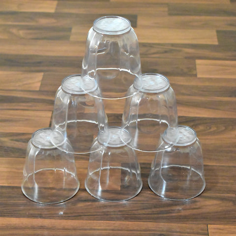 8125 Ganesh Lily glass Break Resistant plastic set of 6Pcs (300 Ml) - SWASTIK CREATIONS The Trend Point