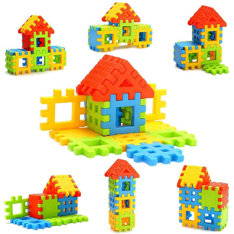 8038  Blocks House Multi Color Building Blocks with Smooth Rounded Edges (110Pc Set) - SWASTIK CREATIONS The Trend Point