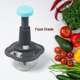 5329  Push Chopper Manual Food Chopper and Hand Push Vegetable Chopper, Cutter, Mixer Set for Kitchen with 3 Stainless Steel Blade 