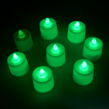 6635a GREEN FLAMELESS LED TEALIGHTS, SMOKELESS PLASTIC DECORATIVE CANDLES - LED TEA LIGHT CANDLE FOR HOME DECORATION (PACK OF 8)