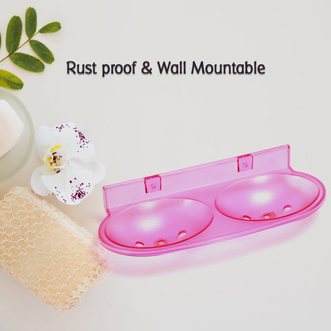 7646  round Shape Clear Soap Dish Holder for Bathroom and Kitchen 