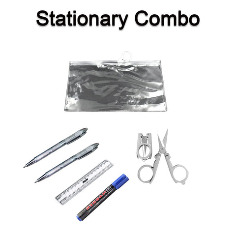 4848  6-Pcs Combo Zipper Pouch scissor Ruler Pen And Marker Used While Studying By Teachers And Students In Schools And Colleges Etc. - SWASTIK CREATIONS The Trend Point