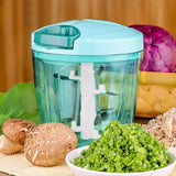 2065 6 BLADE 2IN1 MANUAL FOOD CHOPPER, COMPACT & POWERFUL HAND HELD VEGETABLE CHOPPER (1000Ml) - SWASTIK CREATIONS The Trend Point