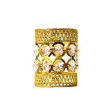 7267 2 Line Middle Dimond Jhoomer For Home Decor Golden Color - SWASTIK CREATIONS The Trend Point