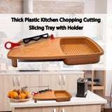 2103 Thick Plastic Kitchen Chopping Cutting Slicing Tray with Holder - SWASTIK CREATIONS The Trend Point