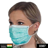 0387 Disposable Ear Loop Elastic 3 Layer Face Mask (Blue) - SWASTIK CREATIONS The Trend Point