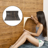 9278 Wooden Design Wallpaper 3D Foam Wallpaper Sticker Panels I Ceiling Wallpaper For Living Room Bedroom I Furniture, Door I Foam Tiles (Square Design) 