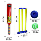 8014 Plastic Cricket Set with Stump,Ball and Bat Kit - SWASTIK CREATIONS The Trend Point