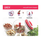 8115 Ganesh Chopper Vegetable Cutter, Red (650 ml) - SWASTIK CREATIONS The Trend Point