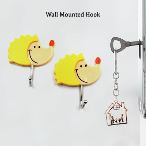 4583 Self Adhesive Smiley Cartoon Wall Hooks Multipurpose Strong Wall Sticker Hooks Wall Hook Holder Door Hanger (2pc). - SWASTIK CREATIONS The Trend Point