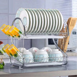 2962 Stainless Steel 2 Layer Kitchen Dish Rack/Plate Cutlery Stand - SWASTIK CREATIONS The Trend Point