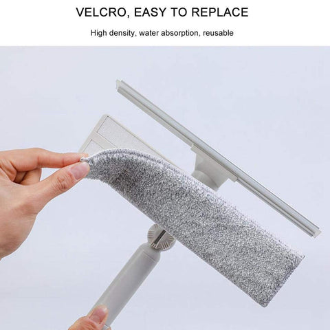 6697 Cleaning Brush with Squeegee Adjustable Telescopic Pole U Shape Can Clean Both Sides of Mirror Easily for Cleaning Home Kitchen Restaurant Glass Wall Window - SWASTIK CREATIONS The Trend