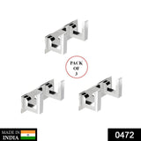 0472_2 Pin  Cloth Hanger Bathroom Wall Door Hooks For Hanging keys,Clothes Holder Hook Rail  (Pack of 3) - SWASTIK CREATIONS The Trend Point