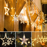 1253 12 Stars Curtain String Lights, Window Curtain Lights with 8 Flashing Modes Decoration for Festivals - SWASTIK CREATIONS The Trend Point